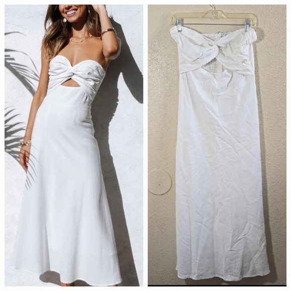 Petal & Pup Dresses & Skirts - Petal + Pup Stylish White Strapless Gown